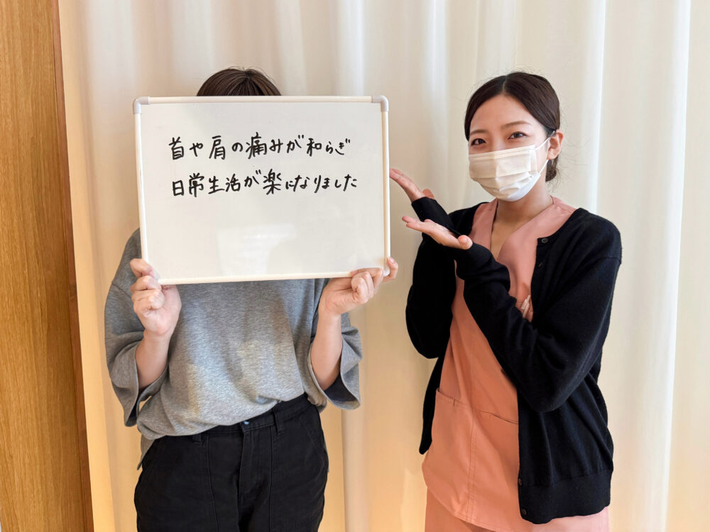 4回目の継続で “日常生活が楽になった” ── 福岡市中央区大濠公園・リリーフポートフェミナ鍼灸整体院 大濠公園店 T様(首肩痛)